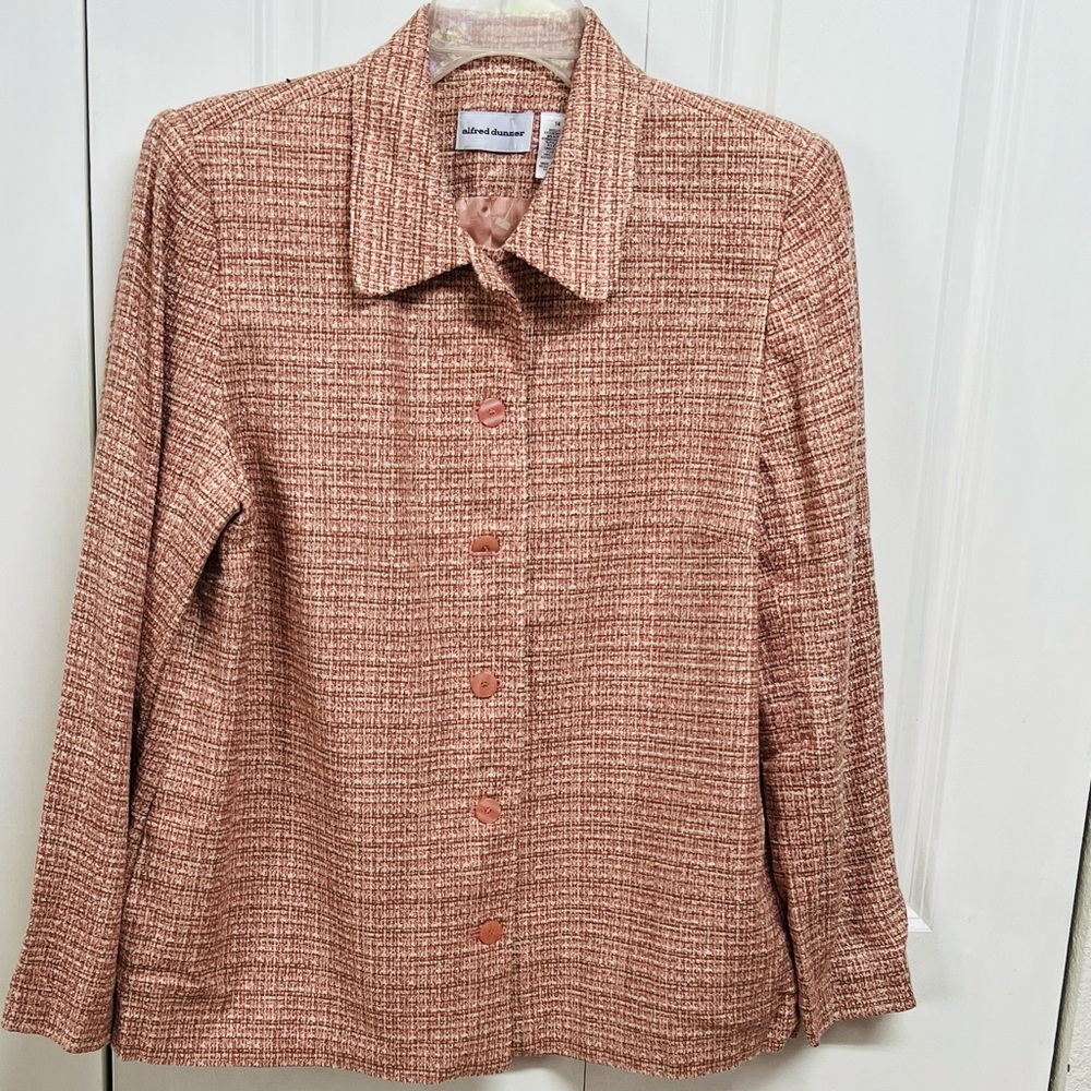 Alfred Dunner Women's Pink Textured Blazer Size 14